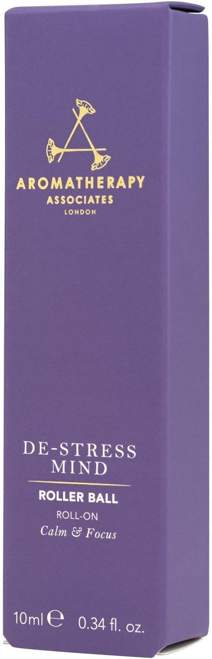 Aromatherapy Associates De-Stress Mind Rollerball. Premium Blend of Frankincense and Chamomile Essential Oils to Clear and Calm your Mind on the Go (0.34 fl oz)