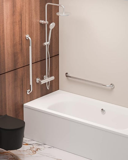 32 Inch Anti Slip Shower Grab Bar, Munzong 2 Pack Stainless Steel Bathroom Grab Bar, Brushed Nickel Knurled Bathroom Balance Bar,Safety Hand Rail Support Handicap Elderly Senior Assist Bath Handle