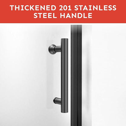Kosmonia 36"-37"Wx72"H Frameless Pivot Shower Door, 1/4" Tempered Glass&Shatter Proof Film, Stainless Steel Hardware & Easy Clean Coating,Magnetic Seals Water Prevention&Reversible Installation Matte