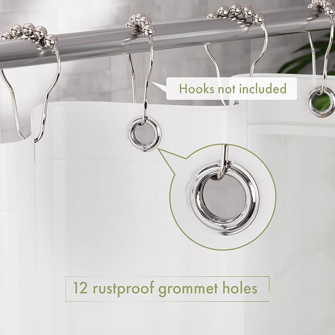 AmazerBath Shower Curtain Liner, 72x72 Plastic Frosted Shower Liner, Cute PEVA Shower Curtain Liners, Waterproof Vinyl Shower Curtain Liner with 3 Magnets, Lightweight Shower Curtains for Bathroom