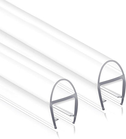 Shower Door Seal Strip, 2 Pack*78" L U-Shape Shower Door Side Seal Bottom Seal Door Sweep for 5/16" (8mm) Thick Glass, Ultra-Clear Polycarbonate Strip Water Barrier