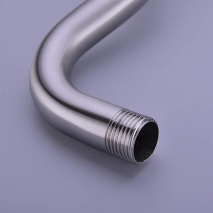 TRUSTMI Angled Shower Arm with Flange, 8-Inches Curved Stainless Steel Extension for Shower Head, 1/2-Inch NPT, Brushed Nickel