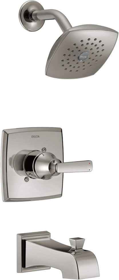 Delta Faucet Ashlyn 14 Series Single-Handle Tub and Shower Trim Kit, Shower Faucet with Single-Spray Touch-Clean Shower Head, Stainless T14464-SS (Valve Not Included)