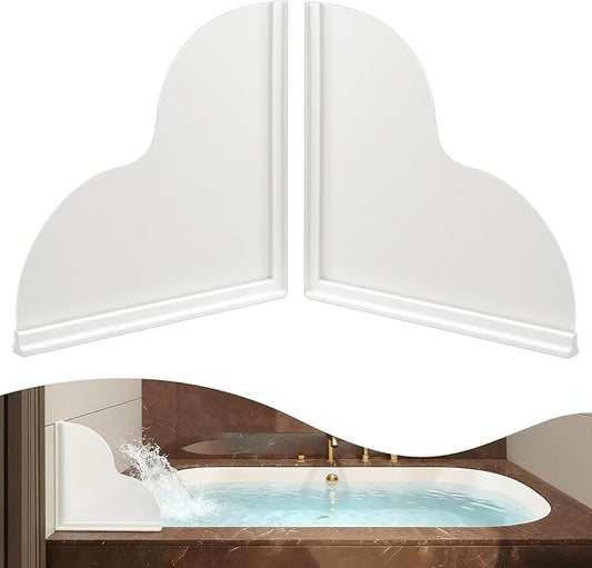 Shower Splash Guard Kit,Large Size Bath tub Corner Splash Guards Keep Water in Shower Bathroom Accessories with Self-Adhesive Suitable for Showers, Bath tubs, Kitchen Sinks (9.25"x9.25")