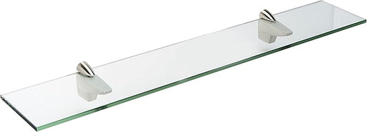 Spancraft Glass F-10x24-Brushed Steel Falcon Glass Shelf, Brushed Steel, 10" x 24"