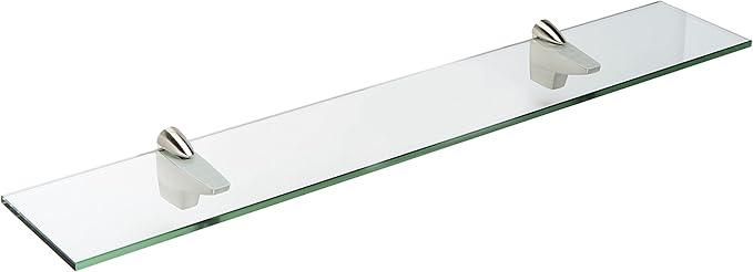 Spancraft Glass F-4.75x27-Brushed Steel Falcon Glass Shelf, Brushed Steel, 4.75" x 27"