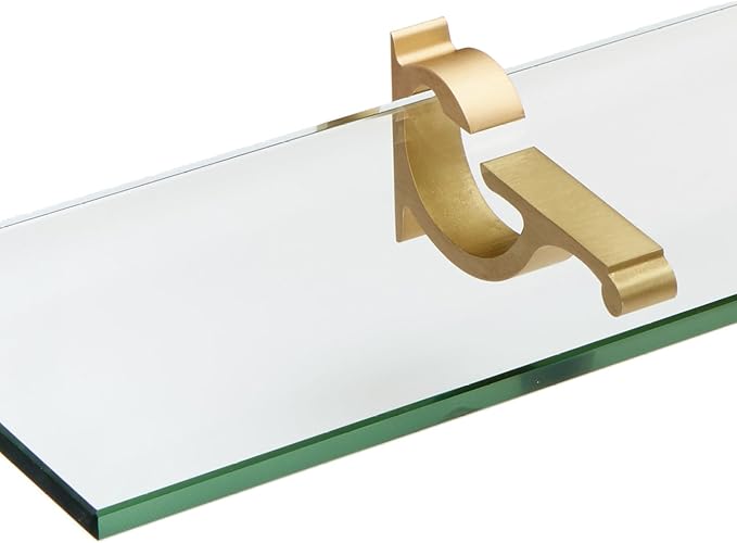 Spancraft Glass M-4.75x18-Brushed Bronze Monarch Glass Shelf, Brushed Bronze, 4.75" x 18"