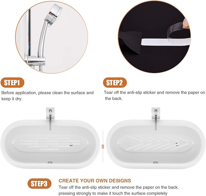 Non-Slip Bathtub Stickers,24 PCS Safety Bathroom Tubs Showers Treads Adhesive Decals Scraper (White)