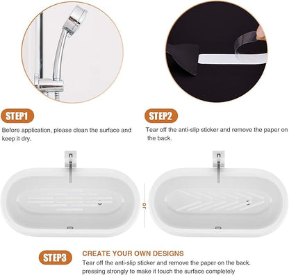 Non-Slip Bathtub Stickers,24 PCS Safety Bathroom Tubs Showers Treads Adhesive Decals Scraper (White)