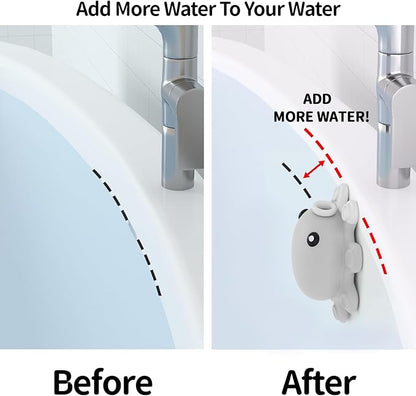 Abalter Bathtub Overflow Drain Cover Tub - Silicone Bathroom Cover, Bath Spa Accessories, Adds Inches of Water for Deeper&Warmer Bath，Grey Gray (ABCVXZY-Grey)