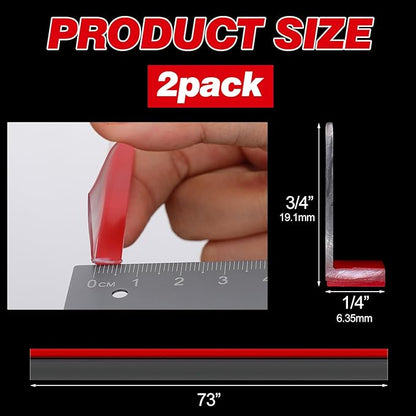 2 Pcs Long Clear Vinyl L-Type Seal Strip with Pre-Applied Self Adhesive Shower Threshold Water Dam Barrier Bathroom Glass Door Seal Strip for Gap Frameless Shower Door