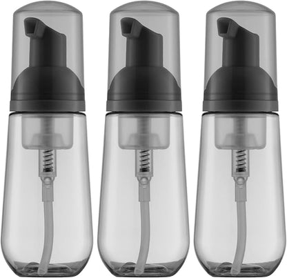 Tekson Soap Foam Bottle, Empty Travel Foaming Lash Shampoo for Cleanser, Dispenser (60ml, 2 fl oz, Black)
