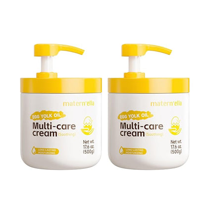 MATERN'ELLA Body Moisturizer with Egg Yolk Oil, Body Lotion natural Long-Lasting Hydration 48h with Squalane & Sodium Hyaluronate Face Cream Suitable for Sensitive Skin Fragrance Free Total 35.2 oz