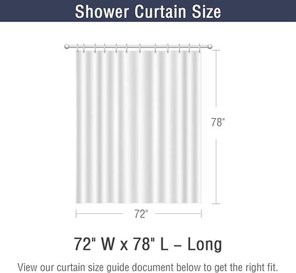 Gibelle Long Shower Curtain 72 x 78, Tall Blue Ombre Shower Curtain for Bathroom, Waffle Weave Fabric Shower Curtain Set with Hooks, Water Repellent, Machine Washable