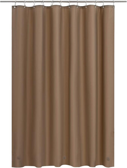 Barossa Design Brown Shower Curtain Liner - Premium PEVA, BPA & PVC Free, No Chemical Smell, Lightweight Standard Size Shower Curtain with 3 Magnets, Metal Grommets - Brown