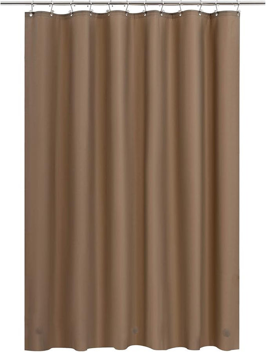 Barossa Design Brown Shower Curtain Liner - Premium PEVA, BPA & PVC Free, No Chemical Smell, Lightweight Standard Size Shower Curtain with 3 Magnets, Metal Grommets - Brown