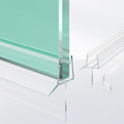 2-Pack Frameless Shower Door Bottom Seal (3/8" X 39") Clear Glass Seal Strip Shower Door Sweep - Stop Shower Leaks