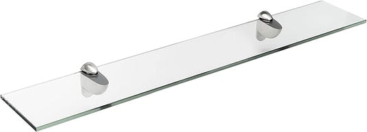 Spancraft Glass H-12x24-Brushed Steel Heron Glass Shelf, Brushed Steel, 12" x 24"
