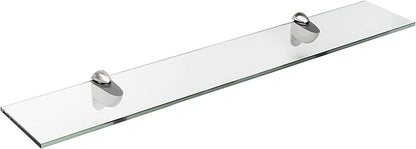 Spancraft Glass H-8x30-Brushed Steel Heron Glass Shelf, Brushed Steel, 8" x 30"