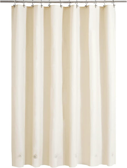 Barossa Design Beige Shower Curtain Liner with 6 Magnets - Waterproof PEVA Shower Liner for Bathroom, 72" x 72" Standard Size, PVC Free, Metal Grommets - Beige, 72x72