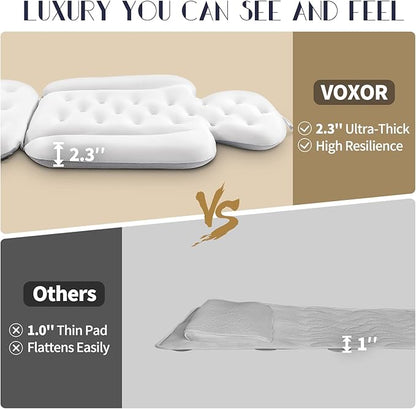 Full Body Bath Pillow for Bathtub, Thick Bathtub Cushion with Laundry Bag, Luxury Tub Pillow for Bath for Headrest Neck and Back Support White 60" x 16"