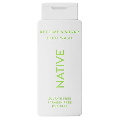 Native Body Wash Contains Naturally Derived Ingredients | For Women & Men, Sulfate, Paraben, & Dye Free Leaving Skin Soft and Hydrating | Key Lime & Sugar 18 oz