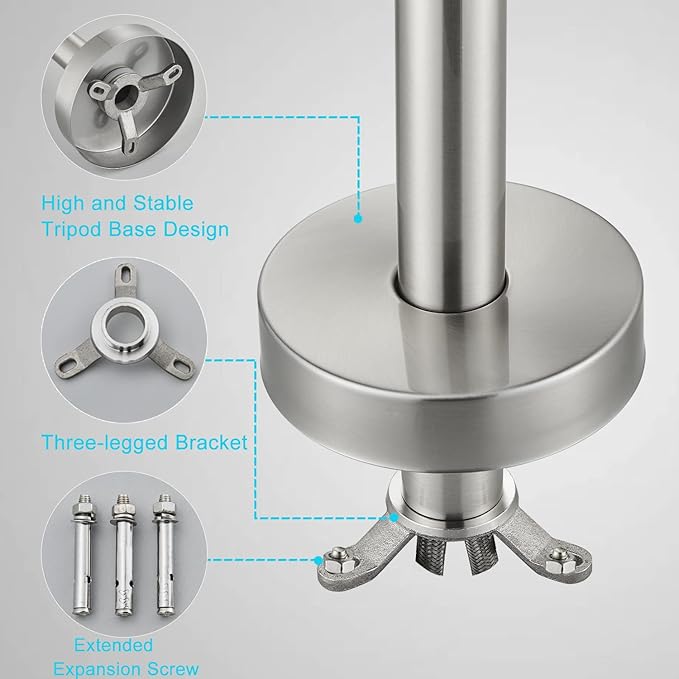 Senlesen Brushed Nickel Bathroom Single Handle Freestanding Bathtub Faucet Floor Mounted Waterfall Tub Filler with Hand Shower Set