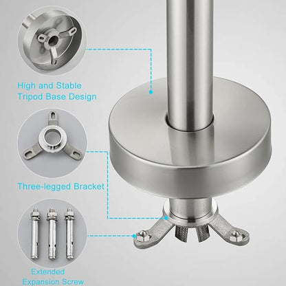 Senlesen Brushed Nickel Bathroom Single Handle Freestanding Bathtub Faucet Floor Mounted Waterfall Tub Filler with Hand Shower Set