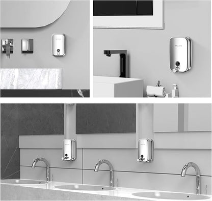 Commercial Soap Dispenser Stainless Steel Wall Mount for Bathroom and Kitchen with Premium Anti-Leak Pump and Corrosion-Proof Lining, 800ML 8182