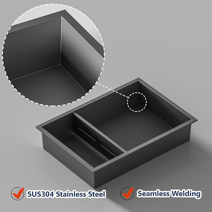 Stainless Steel Shower Niche 18" X 12", No Tile Needed Wall Niche Double Shelves, Recessed Niche Shower for Bathroom Storage, Gun Metal