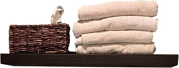 joelsantiques 30 Inch Wooden Floating Shelves for Wall - 30x10x2 in - Made of Natural Wood - Long Heavy Duty Rustic Wall Shelves for Bedroom - Perfect for Living Room, Kitchen - Mocha
