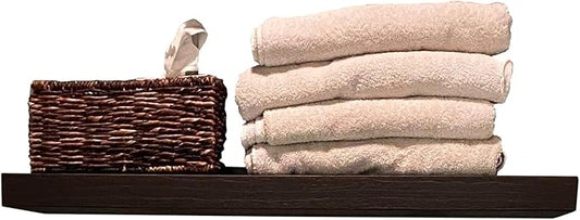 joelsantiques 30 Inch Wooden Floating Shelves for Wall - 30x10x2 in - Made of Natural Wood - Long Heavy Duty Rustic Wall Shelves for Bedroom - Perfect for Living Room, Kitchen - Mocha
