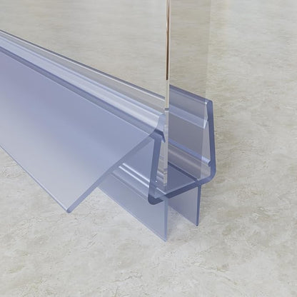 Frameless Shower Door Bottom Seal, 36" Long Shower Door Sweep for 5/16" (8mm) Glass, Clear Vinyl with Drip Rail – Prevent Leaks & Create a Waterproof Barrier