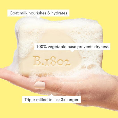 Beekman 1802 Goat Milk Body Soap Bar, Almond Honey Cookie - Scented - 9 oz - Nourishes, Moisturizes & Hydrates - 100% Vegetable Soap with Lactic Acid - Good for Sensitive Skin - Cruelty Free
