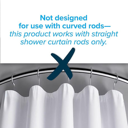 SlipX Solutions No Mess Splash Guard for Shower & Bathtub Curtain Liners | Bath Accessories to Keep Water Where It Belongs for A Non-Slip Bathroom Floor | Adhesive Free, Easy to Attach | 2 Per Pack