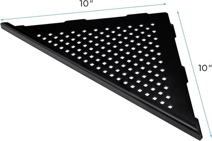 FerdY 2-Pack 10" Matte Black Recessed Corner Shower Shelf, for Tiled Bathroom Walls, 304 Stainless Steel Floating Shelf, Shower Caddy Storage Shelves, No Drilling Required, Point Triangle