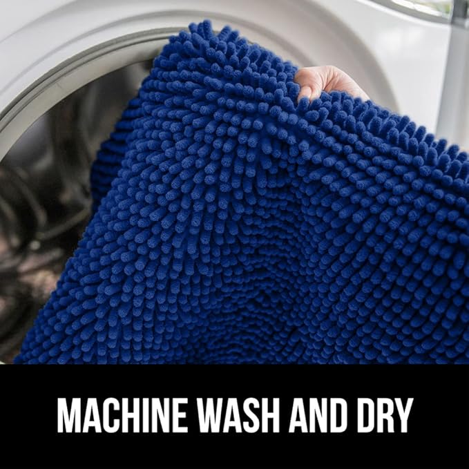 GORILLA GRIP Bath Rug Mat, Soft Absorbent Chenille, Quick Dry Microfiber Mats, Rubber Backing Washable Shower Floor Rugs, Bathmat Runner, US Designed Bathroom Home Decor Accessories 24x17 Royal Blue