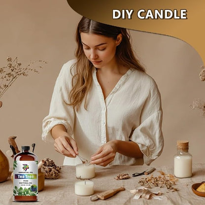 Tea Tree Essential Oil (8 oz / 240 ml) – Tea Tree Oils for diffusers, humidifiers, Home Baths, Cleaning Products, Yoga, DIY Soaps and DIY Scented Candles