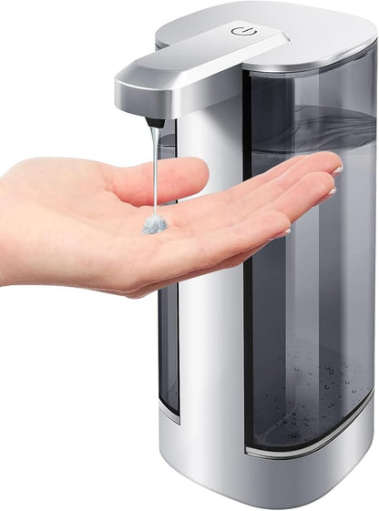 Automatic Liquid Soap Dispenser, Rechargeable, Touchless, 17oz/500ml with 4 Adjustable Soap Levels, Wall Mount & Waterproof, Liquid Hand/Dish Soap Dispenser for Bathroom Kitchen