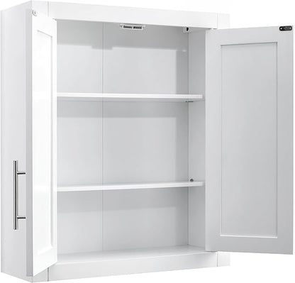 Crosley Furniture Savannah 3-Piece Wall Storage Cabinet, Cabinets for Laundry, Bathroom, Kitchen, White