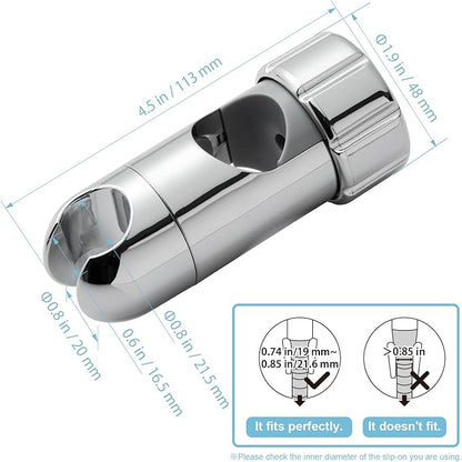 OFFO ADA Shower Head Holder, Adjustable 1.18-1.26 in(30-32 mm) Hand Shower Bracket for Handicap Grab Bar, Detachable Slider Clamp Bathroom Replacement, 361 Degree Rotation Sprayer Holder, Chrome