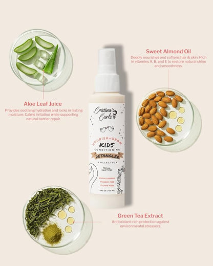 Cristina's Curls Conditioning Detangler Spray for Kids – Leave-in Slip & Frizz Control with No Buildup