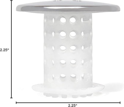 TubShroom Bathtub Drain Protector and Hair Catcher - 2 Pack, Chrome - Fits 1.5" - 1.75" Bathtub and Shower Drains