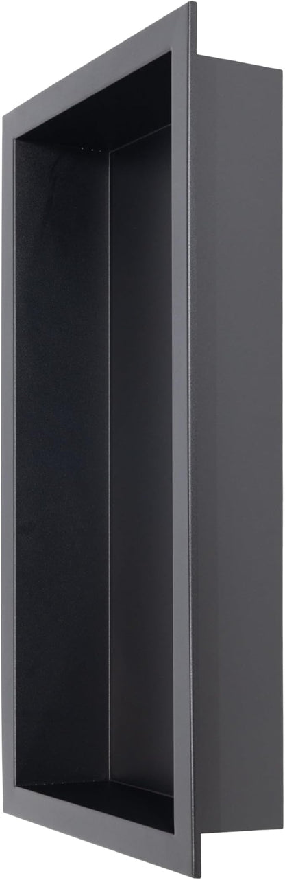 Stainless Steel Shower Niche No Tile Needed Recessed, 24" x 12" Recessed Wall Niche Shelf for Bathroom Storage Black