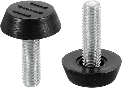 M6x16x22mm(DxLxOD) Screw on Furniture Glide Leveling Feet - 12Pack - Good for Furniture - Adjustable Thread Furniture Levelers - Black