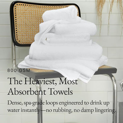 Italic Ultraplush 100% Australian Cotton Bath Sheets - Set of 2 Luxury Extra Large Heavy Duty Bath Sheets, 800GSM Plush and Absorbent Sheets for Hotels, Bath, Gym & Spa (White)