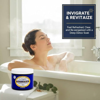 Dr. Singha's Mustard Bath Salts - 8 oz Herbal Bath Soak with Essential Oils for a Relaxing and Rejuvenating Experience - Made in USA