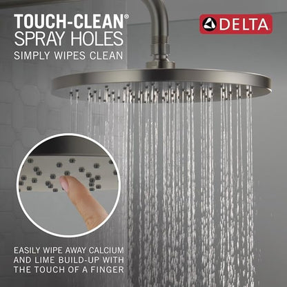 Delta Modern 14 Series Round Rain Shower Faucet Set, Brushed Nickel Shower Head and Handle Set, Valve Trim Kit, Spotshield Stainless T14269-SP-PP (Valve Not Included)