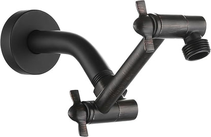 Shower Arm Extension, Solid Brass Shower Extender with Lock Joints, Lower or Raise Rain or Handheld Shower Head to Your Height & Angle (5 Inch, Oil Rubbed Bronze)