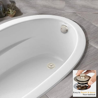 Artiwell Universal Lift and Turn Bath Drain Stopper and Cover, Bathtub Drain Stopper, Replaces Lift and Turn, Tip-Toe and Trip Lever drains for Tub, EZ Installation and Clearing (Brushed Nickel)